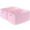 2 Pack Large Storage Basket for Organizing, 17.5"x13.5"x7.5" Woven Basket for Shelves, Closet Cube Storage Bins with Wrapped Handle, Cotton Rope Baskets for Kitchen, Clothes, Toys(Light Pink) view 1