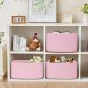 2 Pack Large Storage Basket for Organizing, 17.5"x13.5"x7.5" Woven Basket for Shelves, Closet Cube Storage Bins with Wrapped Handle, Cotton Rope Baskets for Kitchen, Clothes, Toys(Light Pink) view 4