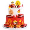 15Pcs Fire Truck Cake Topper Fireman Cake Decorations Fireman Theme Birthday Party Supplies view 1