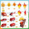 15Pcs Fire Truck Cake Topper Fireman Cake Decorations Fireman Theme Birthday Party Supplies view 2