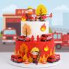 15Pcs Fire Truck Cake Topper Fireman Cake Decorations Fireman Theme Birthday Party Supplies view 4