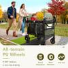 Kinder King Wagon Stroller for 2 Kids, All-Terrain Foldable Outdoor Stroller Wagon 2 Seater, Removable Canopy, Adjustable Handle, Shock-Absorbing Wheel, Detachable Tray, Large Storage, Green view 4