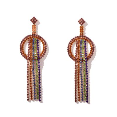 8.4 * 2.5cm Bohemian Geometric Long Tassel Retro Earrings For Women,multicolored,8.4 * 2.5cm