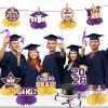 12Pcs Purple and Yellow Graduation Decorations Honeycomb Centerpieces, Class of 2026 Graduations Centerpieces for Tables Purple and Yellow Congrats Grad Graduation Table Decoration Grad Centerpiece view 2