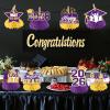 12Pcs Purple and Yellow Graduation Decorations Honeycomb Centerpieces, Class of 2026 Graduations Centerpieces for Tables Purple and Yellow Congrats Grad Graduation Table Decoration Grad Centerpiece view 4