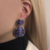 4.8 * 2.7cm Bohemian Geometric Circular Pendant Earrings,silvery,4.8 * 2.7cm view 3