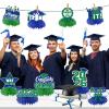 12Pcs Green and Blue Graduation Decorations Honeycomb Centerpieces, Class of 2026 Graduations Centerpieces for Tables Green and Blue Congrats Grad Graduation Table Decoration Grad Centerpiece view 2