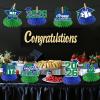 12Pcs Green and Blue Graduation Decorations Honeycomb Centerpieces, Class of 2026 Graduations Centerpieces for Tables Green and Blue Congrats Grad Graduation Table Decoration Grad Centerpiece view 4