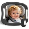 Plantureco Baby Car Mirror with LED Light & Remote Control - Night Vision Rear Facing Car Seat Mirror, Adjustable Shatterproof Safety Mirrors for Backseat Infant, Universal Fit for Cars, SUVs (Black) view 1