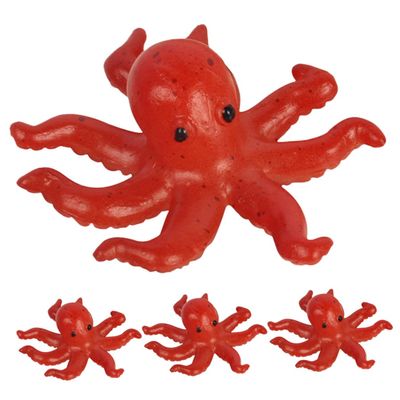 Beaupretty 4Pcs Wear-Resistant Octopus Model Realistic Animal Figurines Miniature Ocean Craft Decor for Home Garden Desk Display