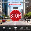 31"x31" Solar-Powered LED Stop Sign with Flashing Lights & Easy U-Clamp Installation - Ideal for Streets, Crosswalks, & Parking Lots - Enhanced Visibility & Safety view 2