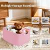 4 Pack Large Storage Basket for Organizing, 17.5"x13.5"x7.5" Woven Basket for Shelves, Closet Cube Storage Bins with Wrapped Handle, Cotton Rope Baskets for Kitchen, Clothes, Toys(Light Pink) view 2