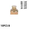 10Pcs/lot B 1/8 1/4 3/8 1/2 3/4 Exhaust Muffler Throttle Valve Silencer Sintered Copper Muffler Brass Fitting(1/8") view 2