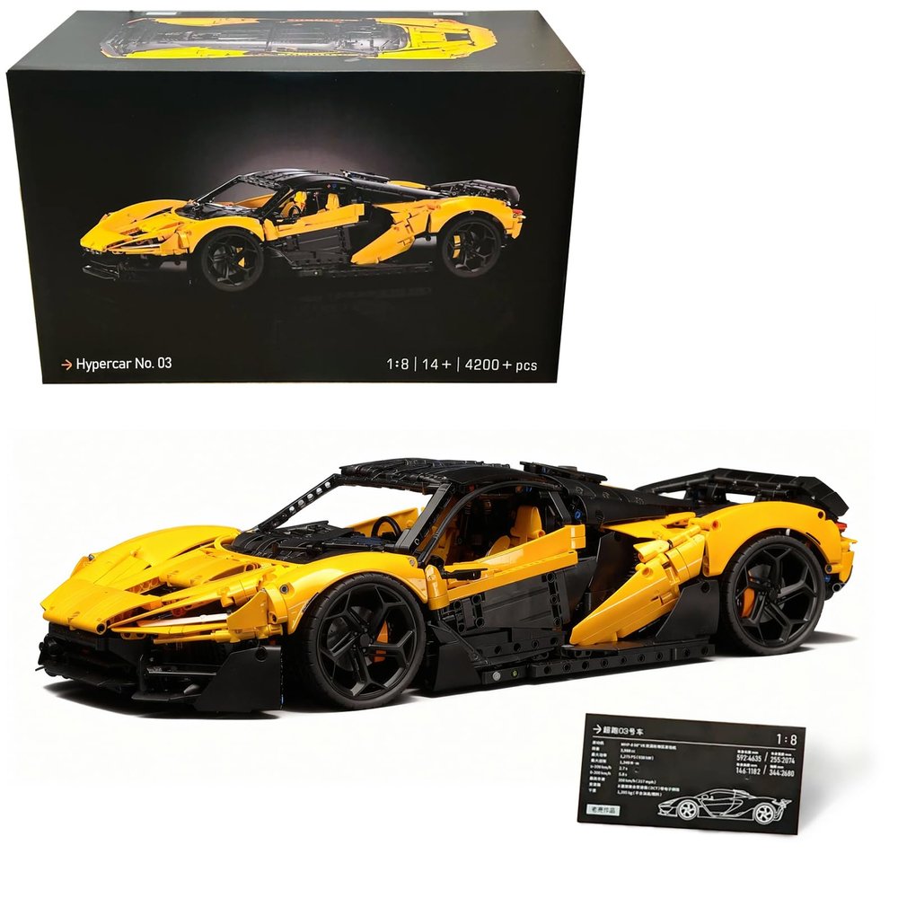 AOUHMN Hypercar No. 03 Building Set, 1:8 Scale Race Car Model Kit for Adults F1 Racing Fans, Advanced Collectible Sports Car to Display, Great Birthdays Gift for Cars Lovers, (4200+PCS)