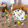 50 Pcs Shimmery Random 3D Printed Mini Animals,3D Printed Flexible Articulated Animals for Party Favors,Kids Student School Classroom Gifts, Carnival Prizes view 3
