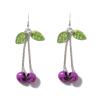 8.8 * 1.6cm Halloween Fruit Skull Long Pendant Earrings For Women,purple,8.8 * 1.6cm view 1