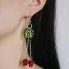 8.8 * 1.6cm Halloween Fruit Skull Long Pendant Earrings For Women,purple,8.8 * 1.6cm view 4