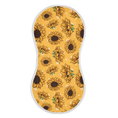 Sletend Muslin Baby Burp Cloths Set of 1, Soft Yellow Sunflowers Absorbent Muslin Washcloths, Bibs, Face Towel for Newborn Boys Girls, 22 x 11 Inch