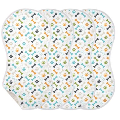 Sletend Muslin Baby Burp Cloths, Dog Paw Bones Muslin Washcloths Baby Bibs Rags Comfy Soft Absorbent in for Newborn Boys and Girls 4 Piece 22 x 11 Inch