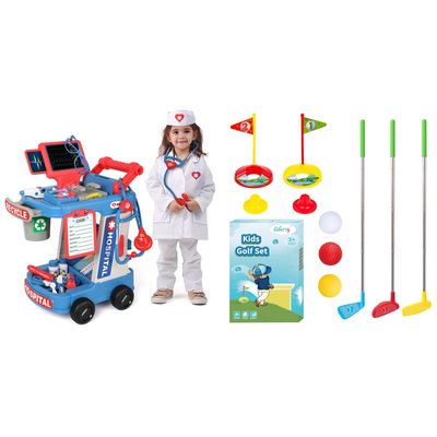 Liberry Toys for 2 3 4 Year Old Boys Girls Christmas Birthday Gift, Kids Doctor Play Set and Toddler Golf Clubs Set