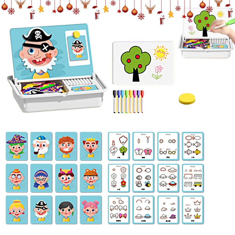 Magnetic Face Puzzles for Toddlers, Magnetic Puzzle Face Dress Up, Educational Facial Expression Learning Puzzle for Kids (Face-Changing Show)