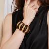 Alloy Geometric Wooden Splicing Triangle Shaped Pendant Necklace Bracelet,Bracelet,16cm view 2