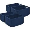 4 Pack Large Storage Basket for Organizing, 17.5"x13.5"x7.5" Woven Basket for Shelves, Closet Cube Storage Bins with Wrapped Handle, Cotton Rope Baskets for Kitchen, Clothes, Toys(Navy Blue) view 1