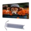 HGGJFLYX Playmat for MTG, 24x14 Inch for TCG Playmat with Non-Slip Rubber Base, Smooth Surface Stitched Edges, Magic Card Game Mat with Storage Bag, and Desk Mousepad, Flower Cow view 1