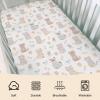 Cute Cats Mouse Baby Boys Girls Crib Sheets Pastel Kittens Paws Bows Bells Toddler Bed Sheets Cats Lovers Gift Fitted Crib Mattress Cover for Standard Crib Mattresses 52''x28'' view 3