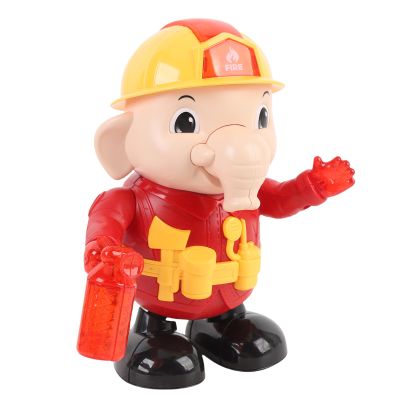 Aqur2020 Dancing Elephant Toy, Electric Musical with Lights, ABS Material, Fireman Shape, for Boys and Girls