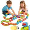 Electric Train Set for Kids with 2 Trains, Infinity Racer 3D Train, DIY Railway Block- Cube Track Train Toys, STEM Gravity-Defying Magnetic Train Track for Boys Girls 4 5 6 7 8+ (Large) view 1