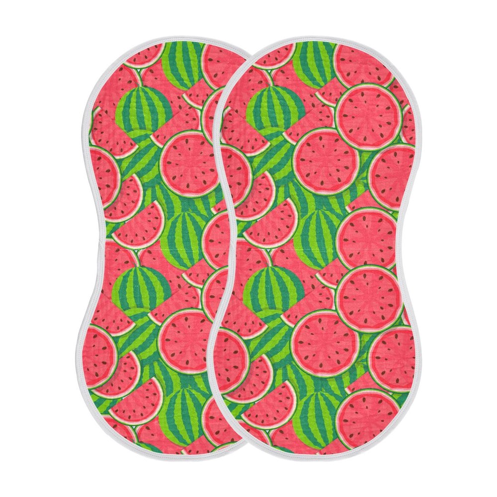 Sletend Watermelon Muslin Burp Cloths for Baby Boys and Girls - 2-Pack Ultra Absorbent Muslin Washcloths, Newborn Towel, Milk Spit Up Rags, Burp Cloth Bibs, 22 x 11 Inch