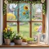 Farmhouse Sunflower Bee on Turquoise Wind Spinner for Garden Yard 3D Stainless Steel Hanging Wind Spinners, You are My Sunshine Spinners Outdoor Metal Decor for Lawn Patio Home view 3