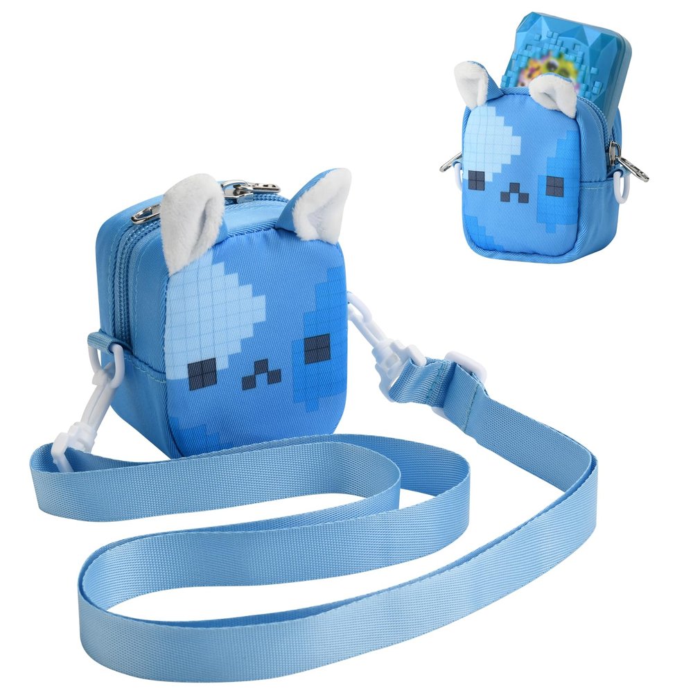 Beautyflier Travel Carrying Case for Bitzee Interactive Toy Digital Pet, Portable Storage Bag for Bitzee Virtual Electronic Pets, Protective Case with Adjustable Strap, Bag Only (Blue)