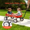VEVOR 39 inch Pull Along Kids Wagon, Red Rolling Utility Cart Wagons for Kids, Cargo Wagon for Garden, Beach, Camping for Child Present view 2