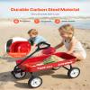 VEVOR 39 inch Pull Along Kids Wagon, Red Rolling Utility Cart Wagons for Kids, Cargo Wagon for Garden, Beach, Camping for Child Present view 3