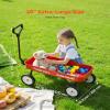 VEVOR 39 inch Pull Along Kids Wagon, Red Rolling Utility Cart Wagons for Kids, Cargo Wagon for Garden, Beach, Camping for Child Present view 4