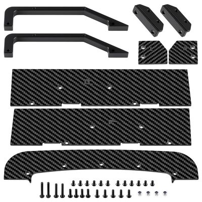 RCLIONS 1set Carbon Fiber Front&Rear Splitter,Chassis Widening Side Skirts for ARRMA Infraction BLX 3S 1/8 Racing Car Upgrade Parts (Black)