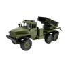 1/16 Scale RC Car Model, Full Proportional Steering 6WD Climbing Truck with 370 Motor, BM-21 Military Remote Control Rocket Launcher Vehicle for Adults view 3