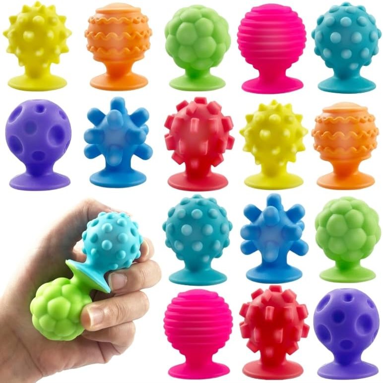 16 Pack Calm Down Textured Suction Cup