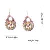 8.1 * 3.7CM Hollow Out Droplet Wooden Animal Deer Christmas Earrings,multicolored,8.1 * 3.7CM view 2