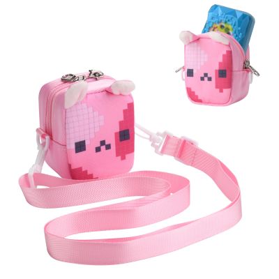 Beautyflier Travel Carrying Case for Bitzee Interactive Toy Digital Pet, Portable Storage Bag for Bitzee Virtual Electronic Pets, Protective Case with Adjustable Strap, Bag Only (Pink)