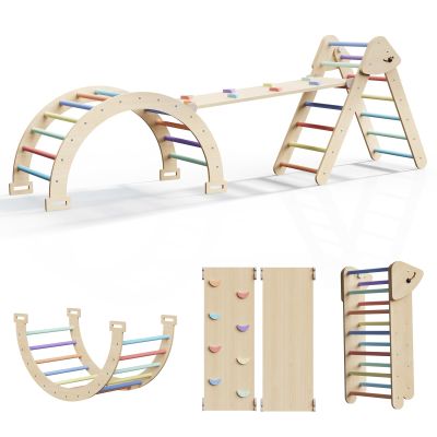 CMFYDAILY Pikler Triangle Set (Blue, Pink, Purple, Yellow, Green, Orange)