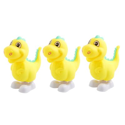 MERRYHAPY 3Pcs Wind-up Dinosaur Bright Cartoon Animal Models Educational Jumping Running for Portable Decorative Ornament Random Color