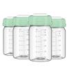 4pcs Breast Milk Storage Bottles 6oz/180ml Compatible with Spectra S1 S2 9 Plus,Motif Luna/Ameda MYA/Bellababy Pumps, Wide-Neck Collection Bottle Container for Fridge, Pumping Bottles view 1