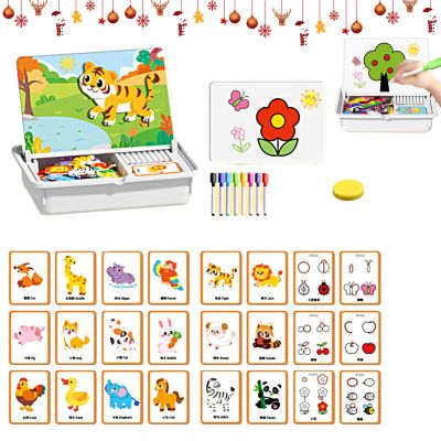 Magnetic Face Puzzles for Toddlers, Magnetic Puzzle Face Dress Up, Educational Facial Expression Learning Puzzle for Kids (Zoo)
