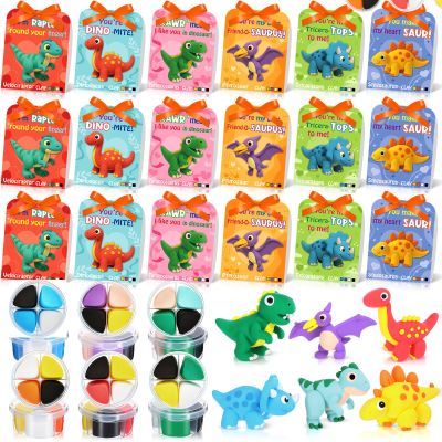 Capoda 18 Sets Valentine's Day Gifts Craft Kit Air Dry Clay Kits DIY Modeling Clay Valentines Art Crafts Set for Kids Party Favors School Prizes Classroom Exchange Gift Activities