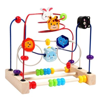 Bead Maze Toy Educational Activity Game Gift Fine Motor Skills Develop Math Skills Puzzle Beads Colorful Roller Coaster Toy