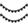 2 Pack Black Heart Garland, Black Goth Valentines Day Decor Birthday Decorations, Heart Decorations Banner for Gothic Wedding Decor Valentines Anniversary Party view 1