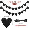 2 Pack Black Heart Garland, Black Goth Valentines Day Decor Birthday Decorations, Heart Decorations Banner for Gothic Wedding Decor Valentines Anniversary Party view 2